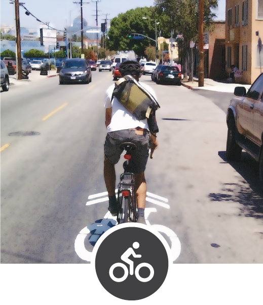 In addition to seven miles of shared bus/bike lanes and a two-way protected bicycle facility across the North Avenue bridge, North Avenue Rising included traffic calming investments on Baker Street and 20th Street, which are parallel streets to North Avenue. To slow through-traffic and improve safety along the parallel streets, the project team designed bicycle-friendly speed humps, intersection bump-outs, contraflow bicycle lanes, and improved pedestrian crossings. The project also included installation of parking areas for scooters and dockless bikeshare vehicles. Download documents here: