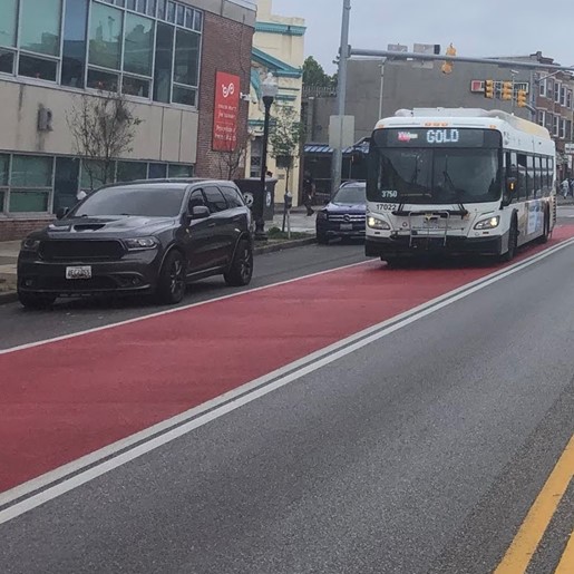 North Avenue Rising has implemented more than seven miles of dedicated bus lanes, complementing the existing dedicated lanes installed downtown under BaltimoreLink. The dedicated lanes improve the reliability of bus service while also allowing safe shared use with bicycles. Transit Signal Priority (TSP) equipment, which was installed at traffic signals throughout the corridor, allow traffic signals to add critical seconds to the end or beginning of a signal’s green phase to allow buses to travel with less delay.